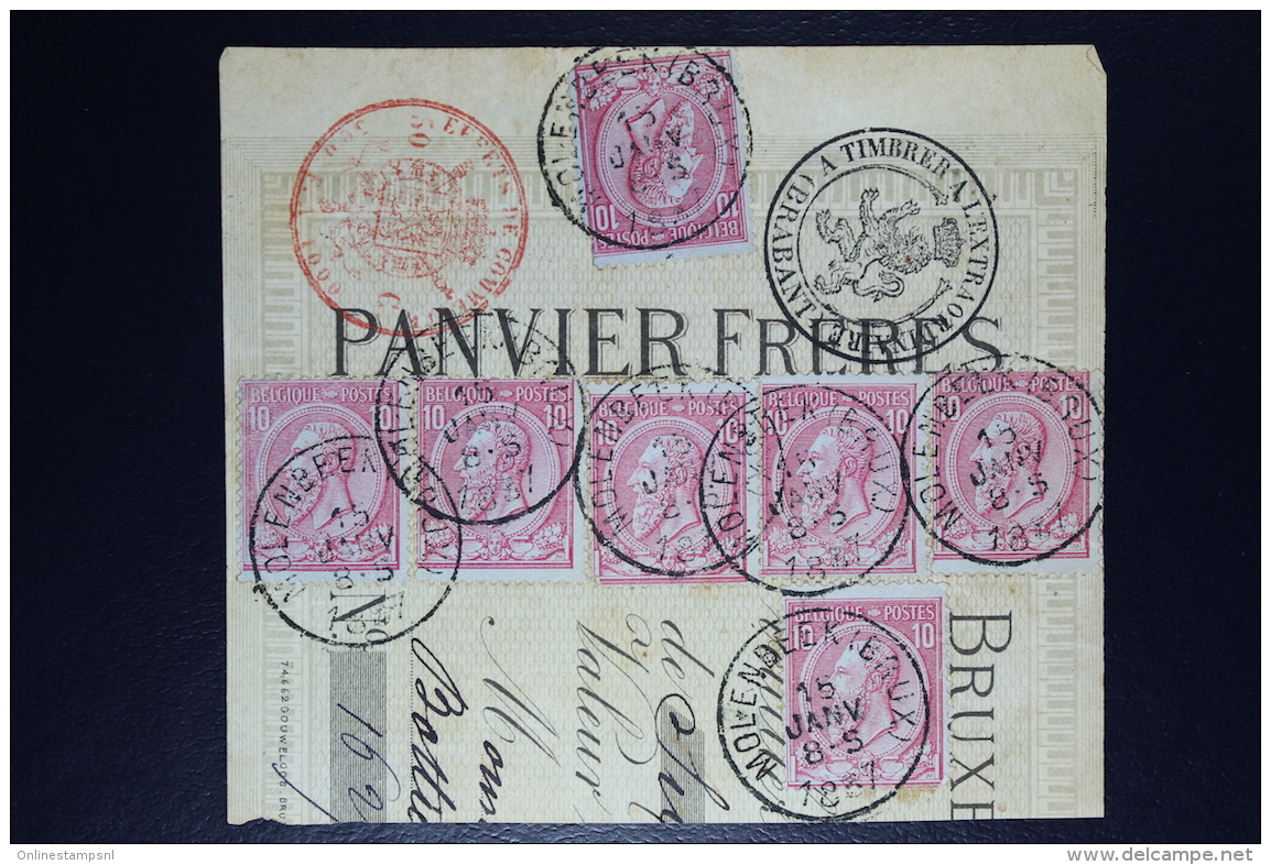 Belgium  Fragment OPB Nr 46 * 7  Molenbeek 1887 - 1884-1891 Léopold II