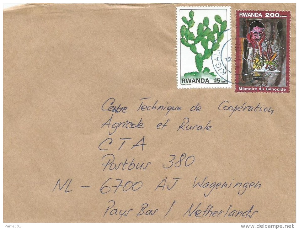 Rwanda 2001 Kigale Cactus 15 F Genocide 200f Cover - Sukkulenten