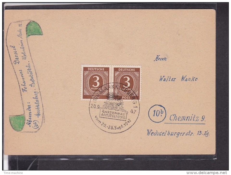 Leipzig Markkleeberg Gartenbauausstellung  Sonderstempel 1947 - Markkleeberg