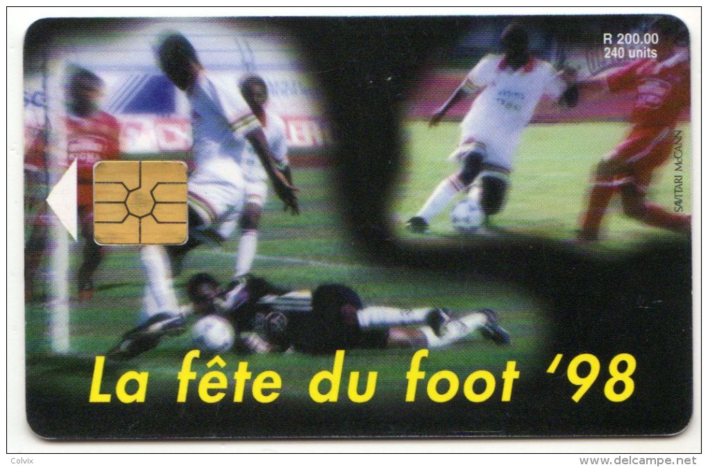 MAURICE Ref MV Cards MAU-35  240 U COUPE DU MONDE DE FOOTBALL 98 30 000 Ex - Maurice