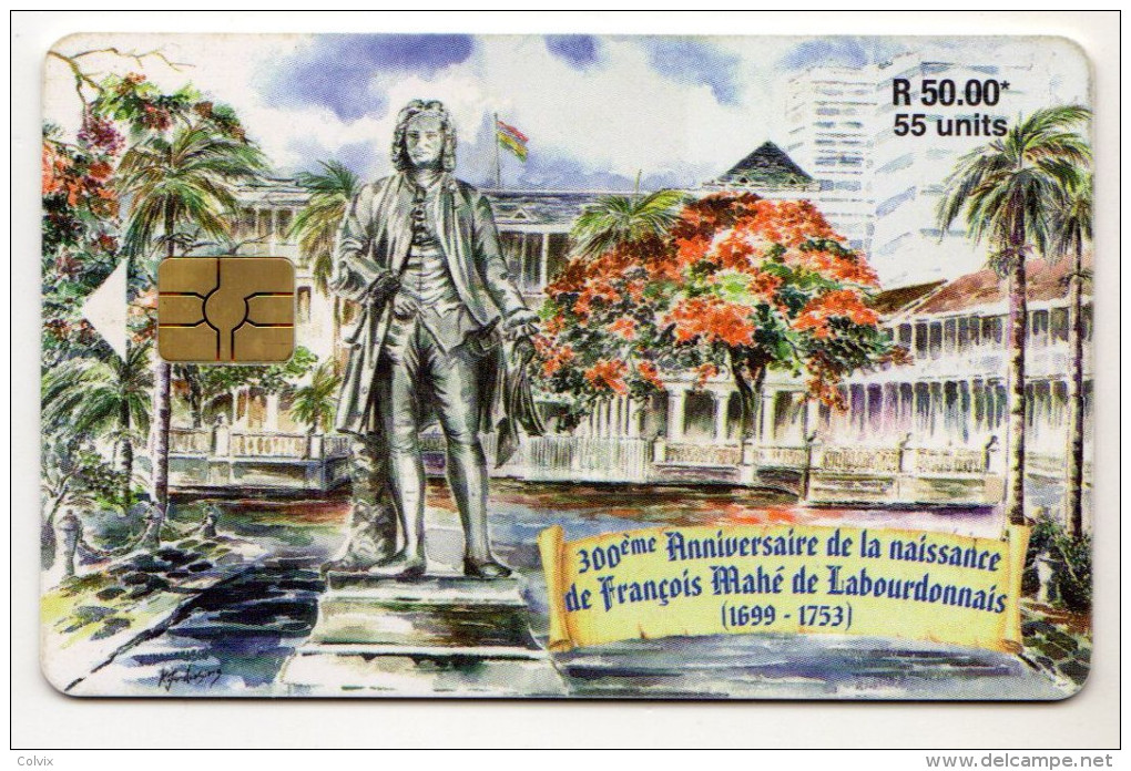 MAURICE Ref MV Cards MAU-38  55 U F MAHE DE BOURDONNAIS 30 000 Ex - Mauritius