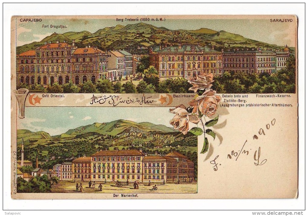 Bosnia, Sarajevo, 1900 K.U.K. MILITARPOST FOCA Litho - Bosnia Erzegovina