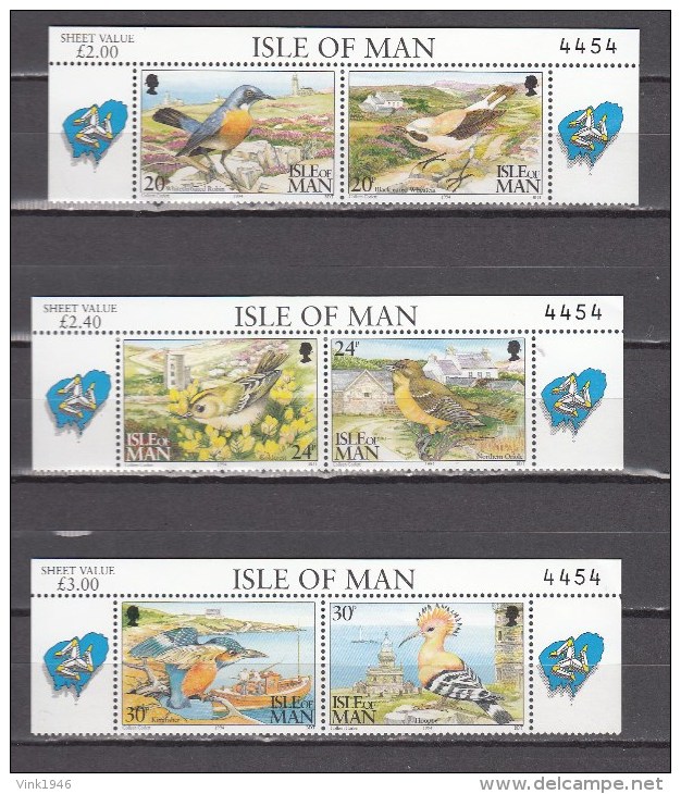 Isle Of Man 1994,3x2 Strip/cornerpiece,birds,vogels,vögel,oiseaux,pajaros,uccelli,aves,:MNH/Postfris(L2849) - Andere & Zonder Classificatie