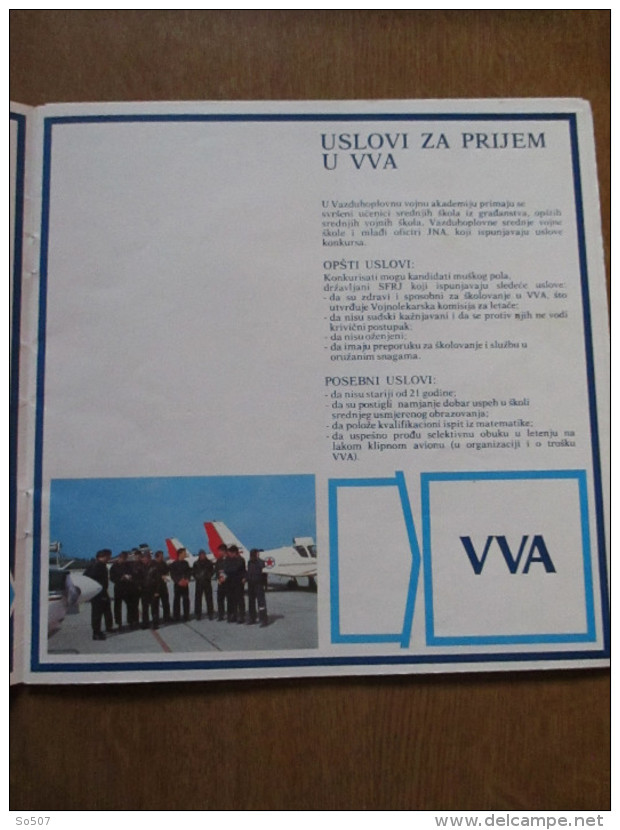 Brosura-Vazduhoplovna Vojna Akademija,Jugoslavija/Brochure-Military Aviation Academy,Yugoslav 1984.