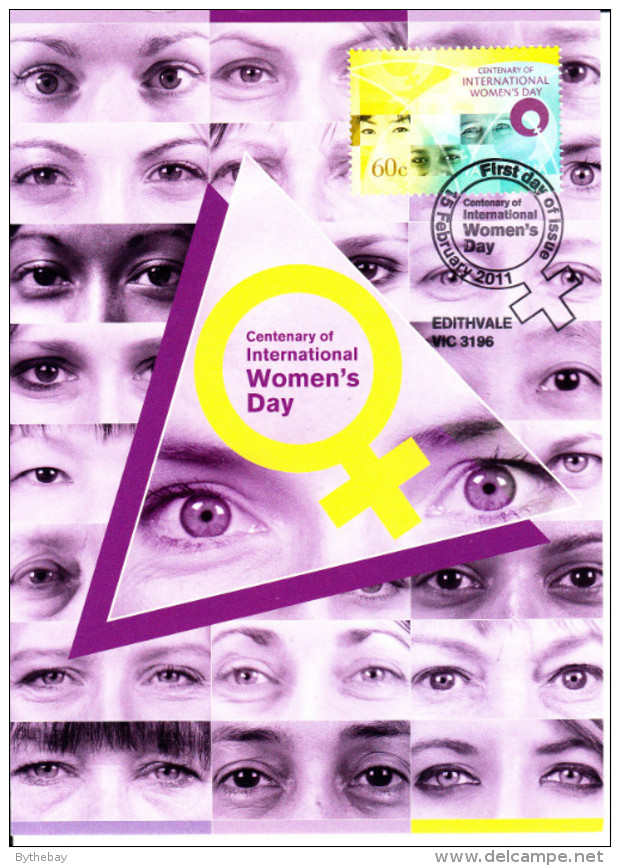 Australia 2011 Maxicard Scott #3412 60c Centenary International Women's Day First Day Issue - Autres & Non Classés