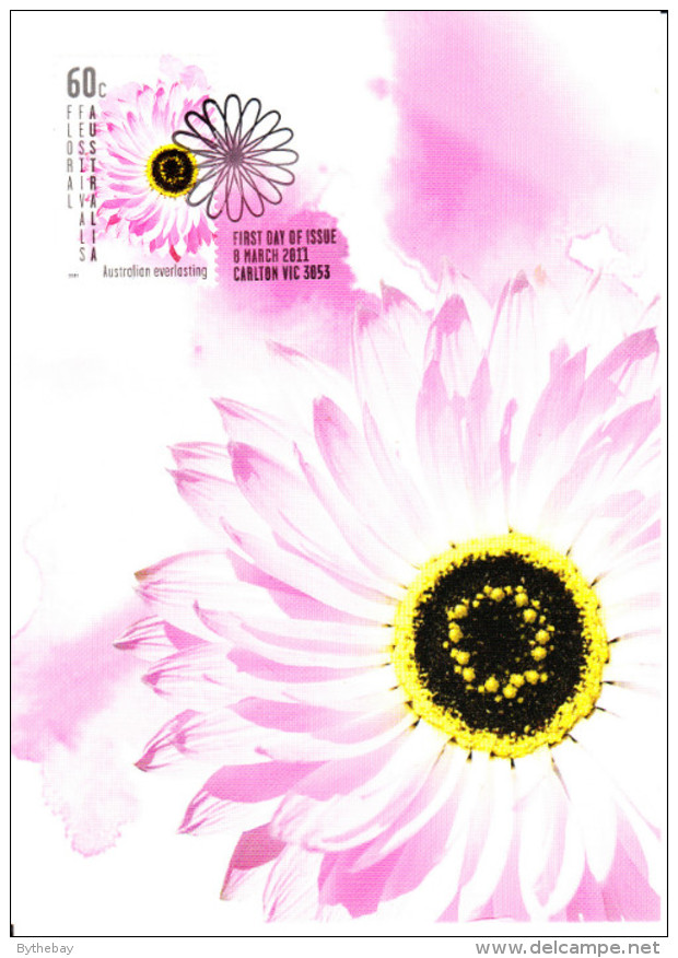 Australia 2011 Maxicard Scott #3421 60c Australian Everlasting Floral Festivals First Day Issue - Fleurs