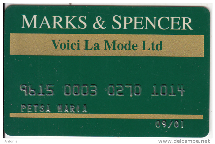 CYPRUS - Marks & Spencer, Bank Of Cyprus Credit Card, Used - Cartes De Crédit (expiration Min. 10 Ans)