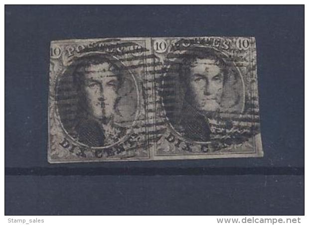 N°6A (ntz) GESTEMELD IN PAAR P48 Genappe COB € 25,00 + NIPA 900 - Postmarks - Lines: Perceptions