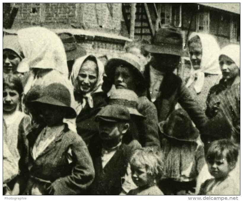 France A La Soupe Enfants En Ligne Guerre De 14-18 WWI WW1 Photo Ancienne - War, Military