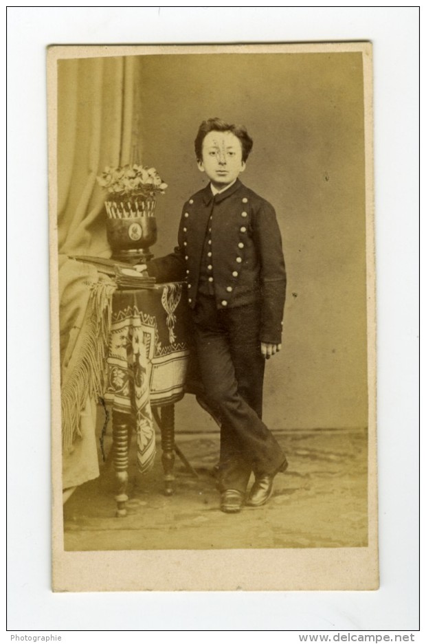 France Ecolier En Bel Uniforme Mode Second Empire Ancienne Photo CDV 1860 - Anciennes (Av. 1900)