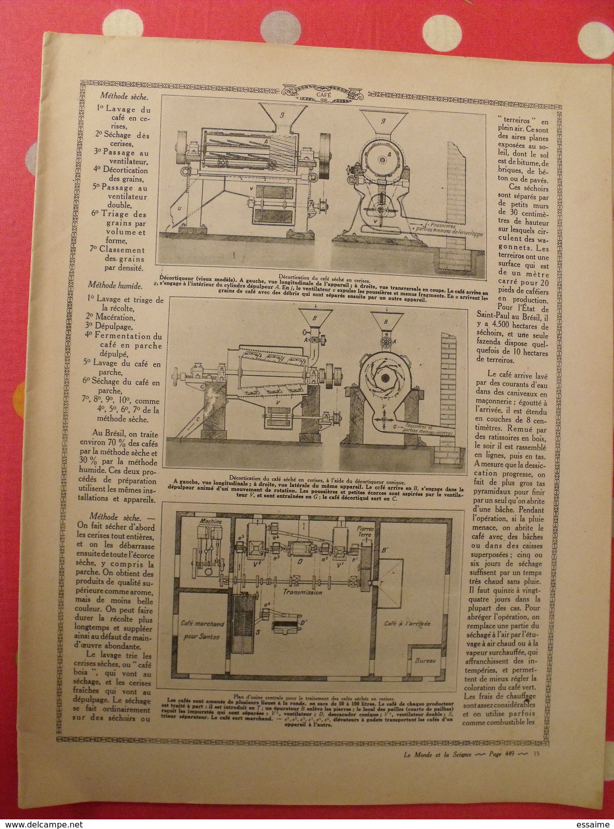 Le monde et la science 1935. bactériologie beurre margarine café champagne chauffage. nombreuses photos encyclopédie