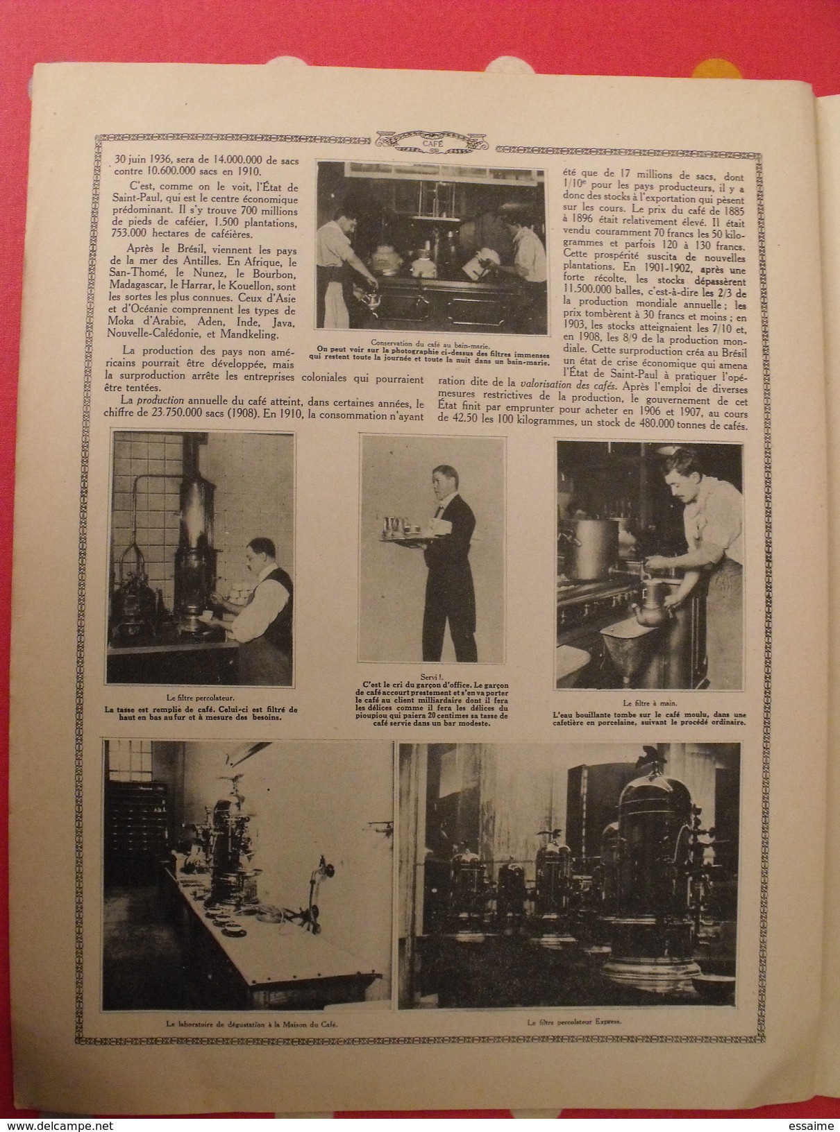 Le monde et la science 1935. bactériologie beurre margarine café champagne chauffage. nombreuses photos encyclopédie