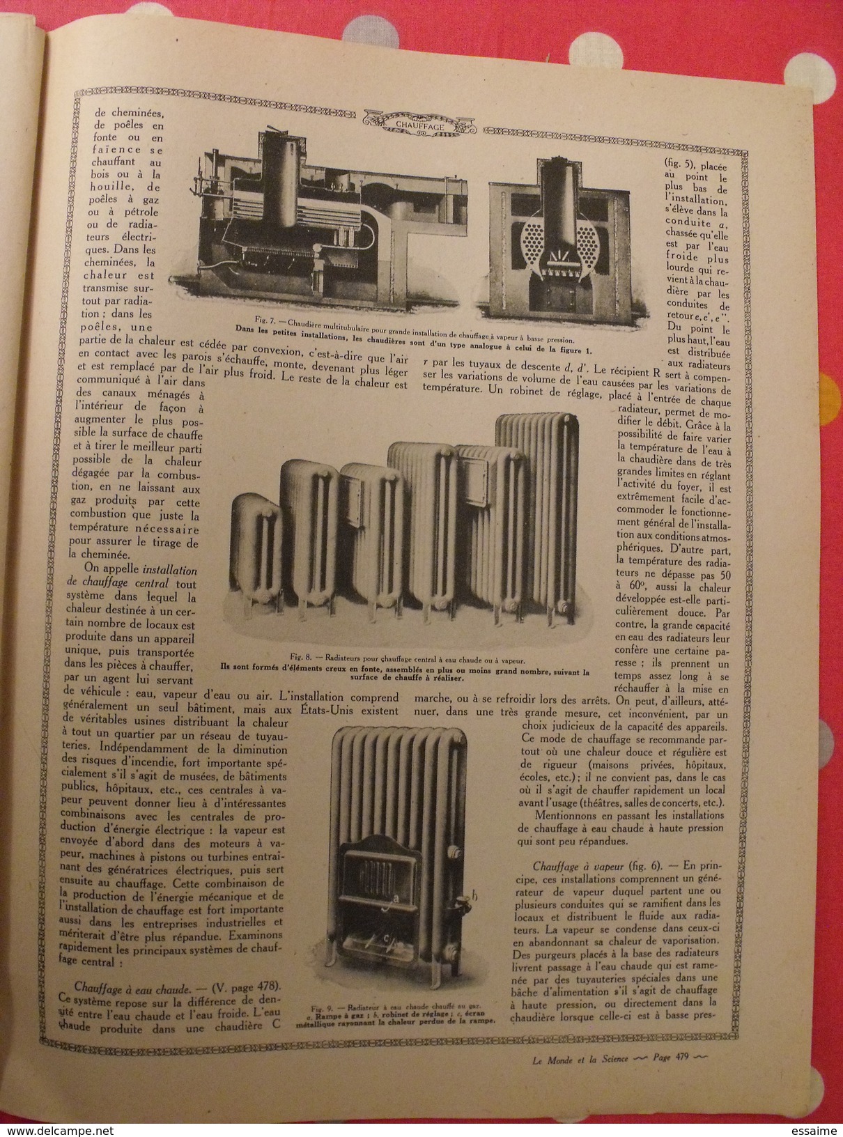 Le monde et la science 1935. bactériologie beurre margarine café champagne chauffage. nombreuses photos encyclopédie