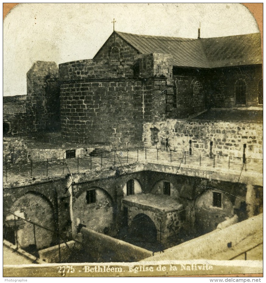 Palestine Cisjordanie Bethléem Eglise De La Nativité Ancienne Photo Stereo Block 1900 - Stereoscopic