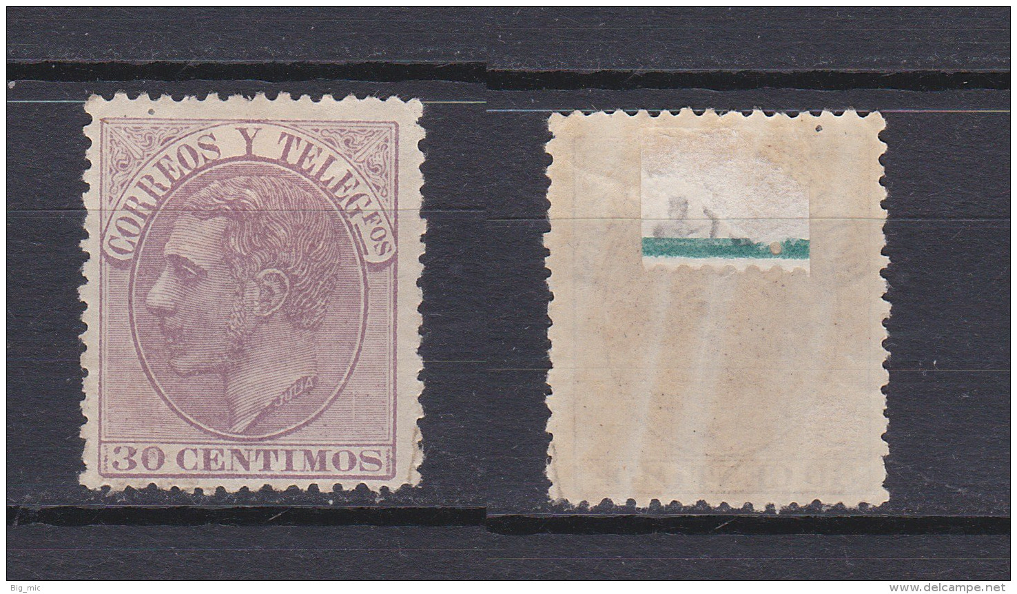 SPAIN 1882 King Alfonso XII 30c Lilac Mint * 253 (Mi.187) - Neufs