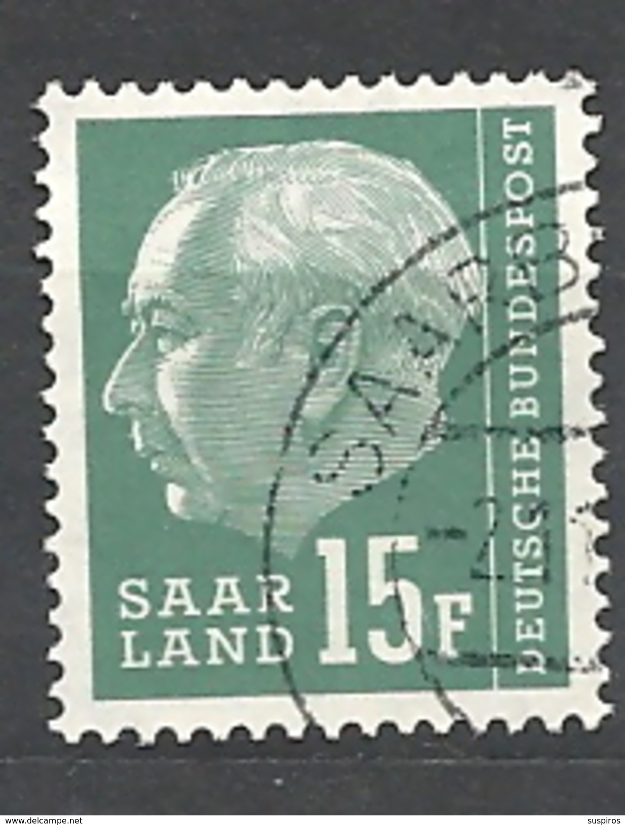 SARRLAND 1957 Federal President Theodor Heuss, 1884-1963   USED - Gebraucht