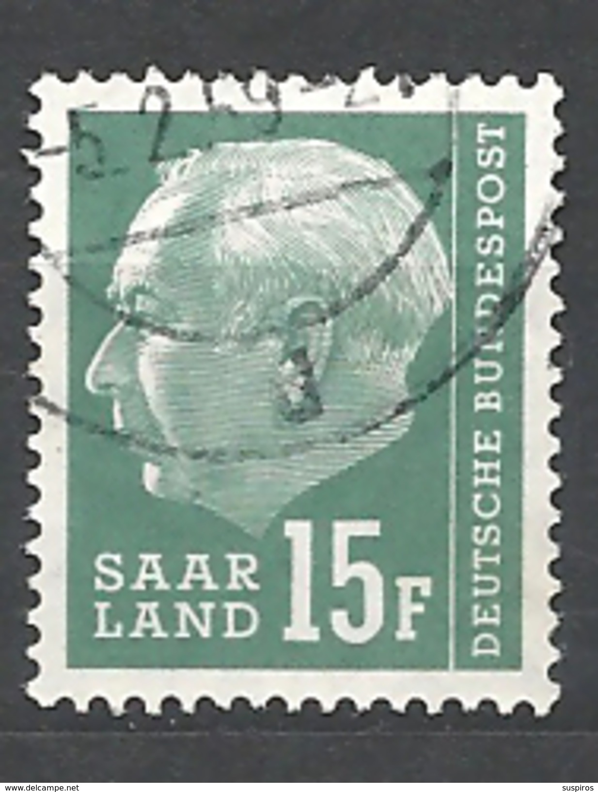 SARRLAND 1957 Federal President Theodor Heuss, 1884-1963   USED - Gebraucht