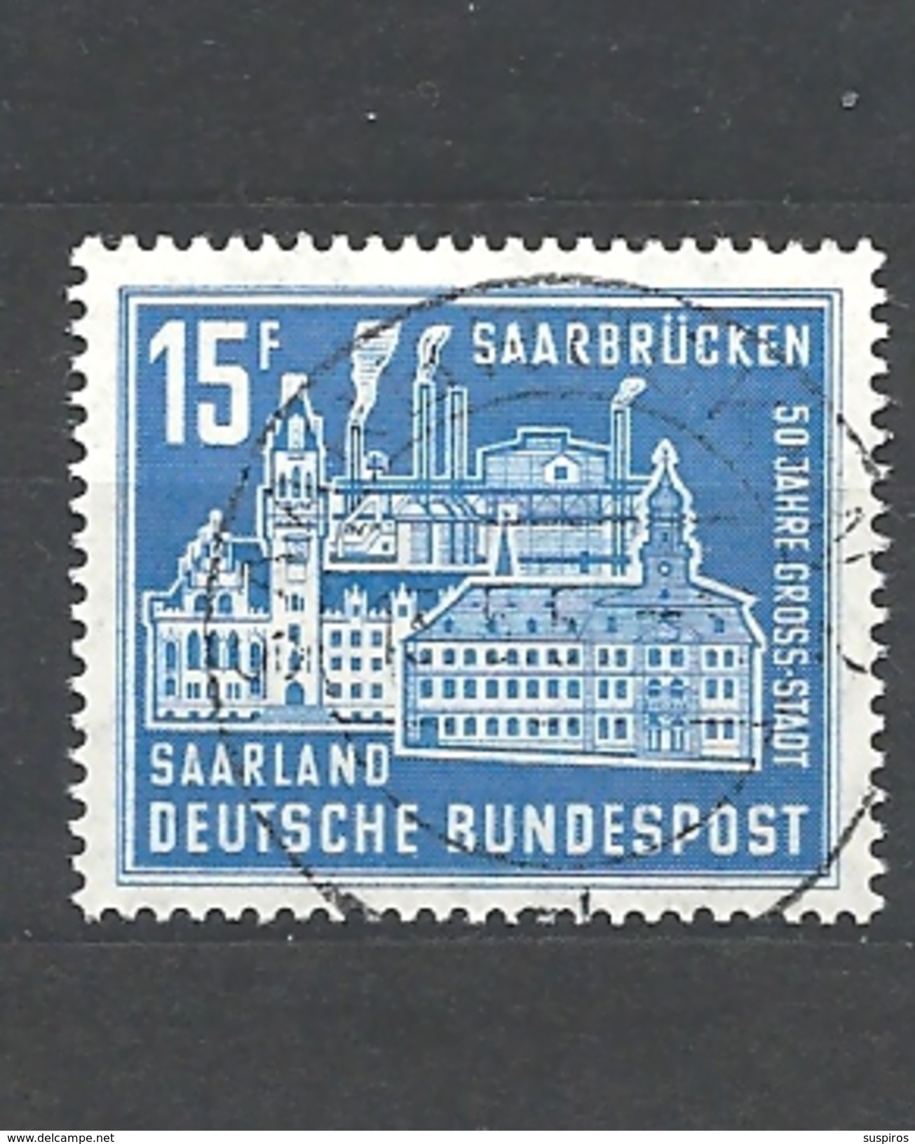 SARRLAND  1959 Saarbrucken City Hall  USED - Gebraucht