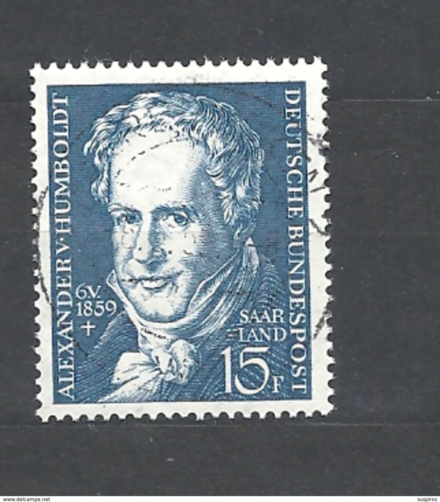 SARRLAND 1959 The 100th Anniversary Of The Death Of Alexander Von Humboldt USED - Gebraucht