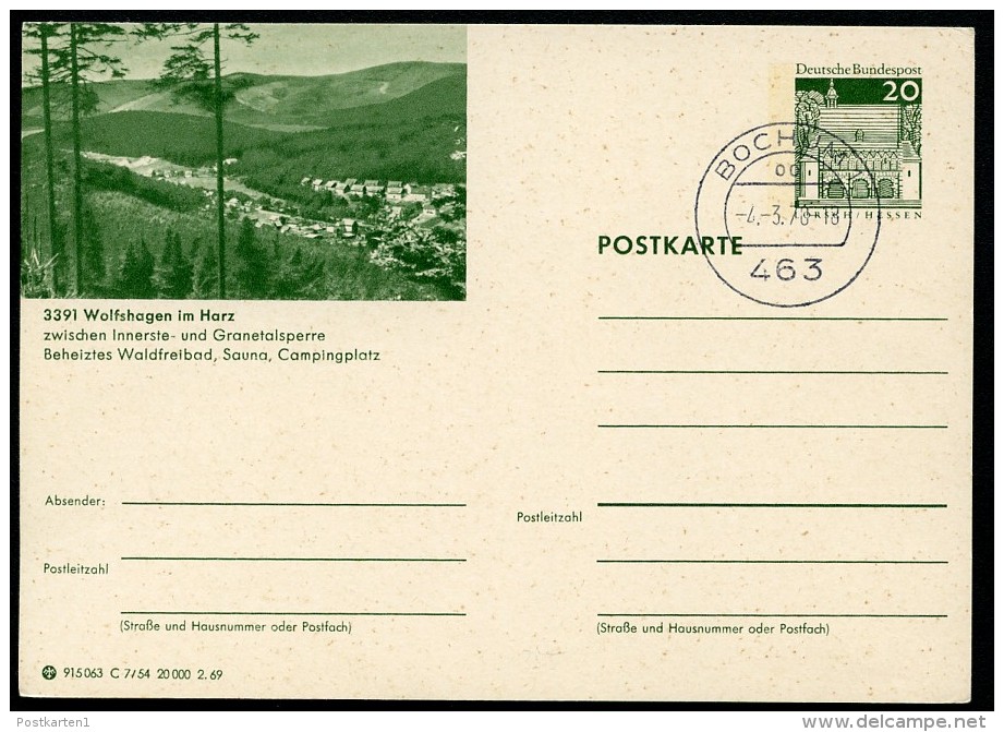 BUND P99 C7/54 Bild-Postkarte WOLFSHAGEN HARZ Stpl. 1970 - Sonstige & Ohne Zuordnung