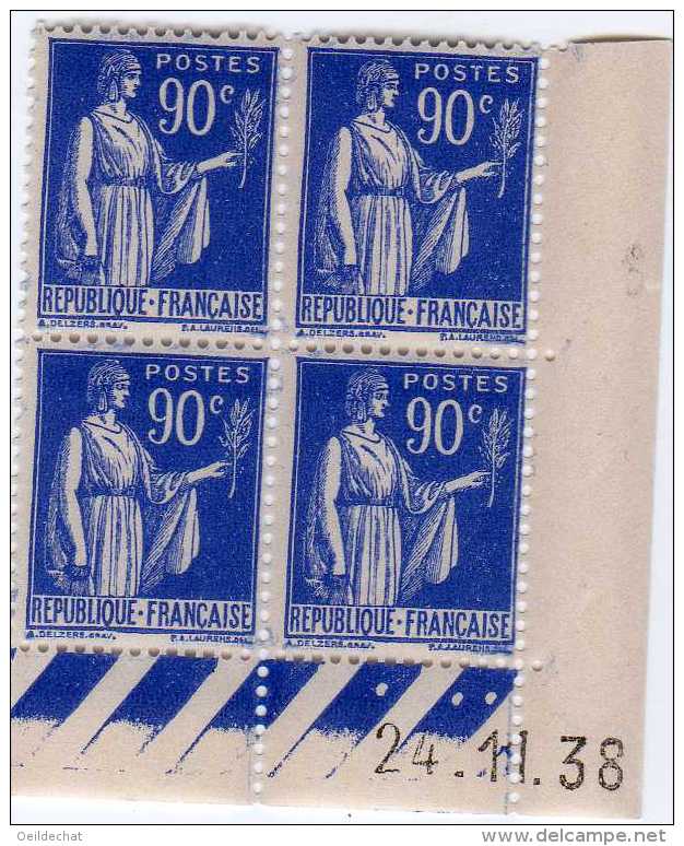 486  -   N° 368** 90c Outremer  Type Paix   Du 24.11.38  SUP. - 1940-1949