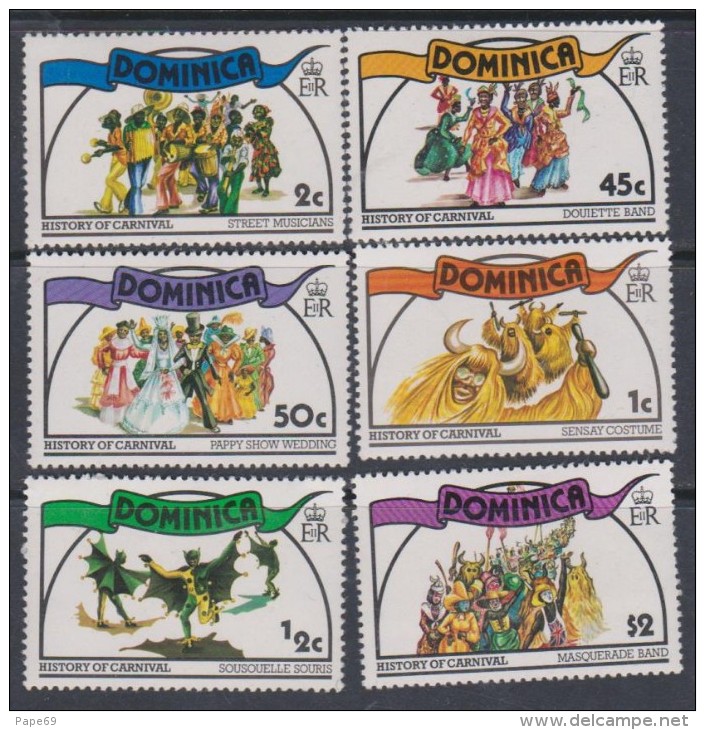 Dominique  N° 545 / 50 X  Histoire Du Carnaval, Les 6 Valeurs Trace De Charnière  Sinon TB - Dominica (...-1978)