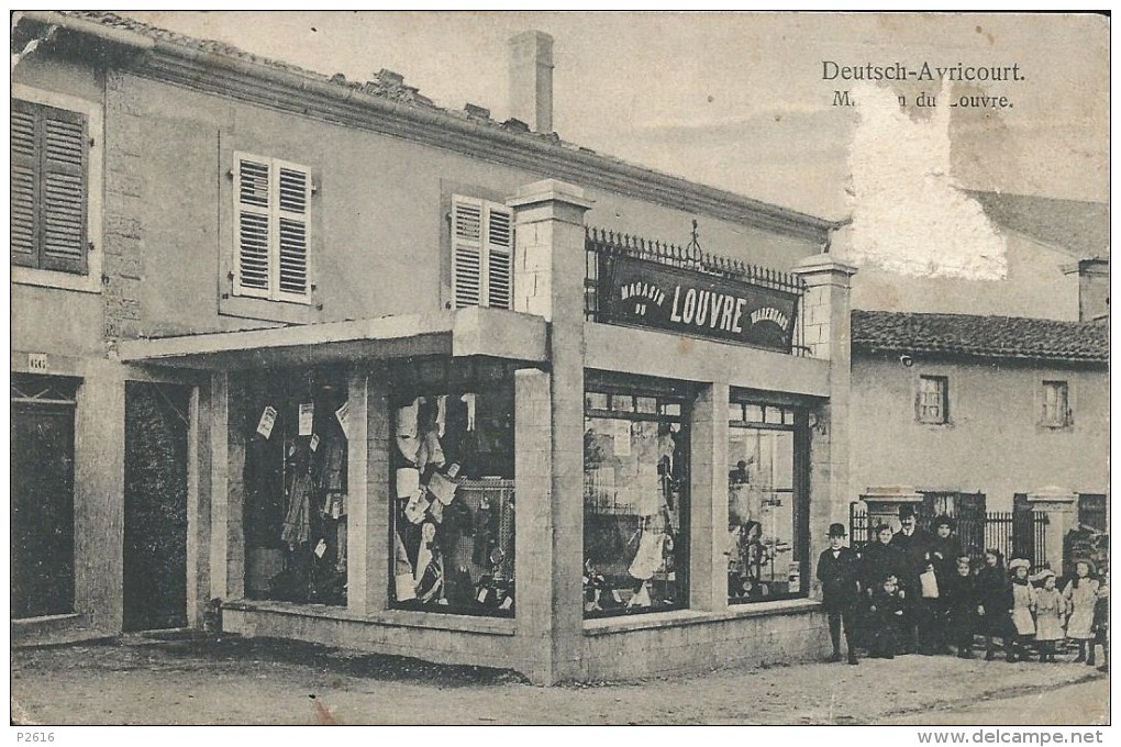 DEUTSCH- AVRICOURT - 1914 -  EN L ETAT - TIMBRE DECOLLER- MAISON DU LOUVRE - Autres & Non Classés