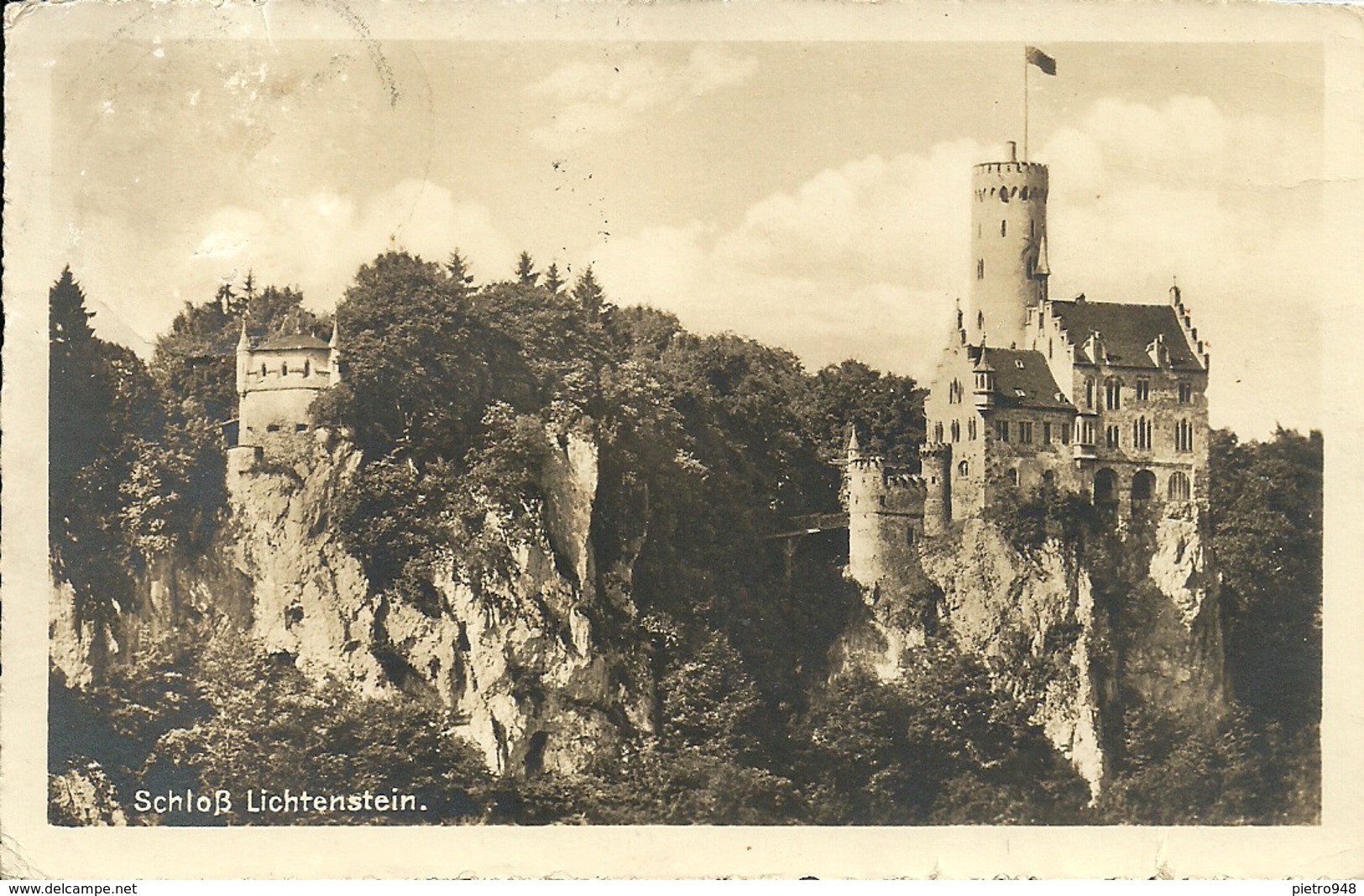 Liechtenstein, Schloss, Castle, Chateau, Castello, Printed By "Gasthof Und Pension Olgahohle - Honau" - Liechtenstein