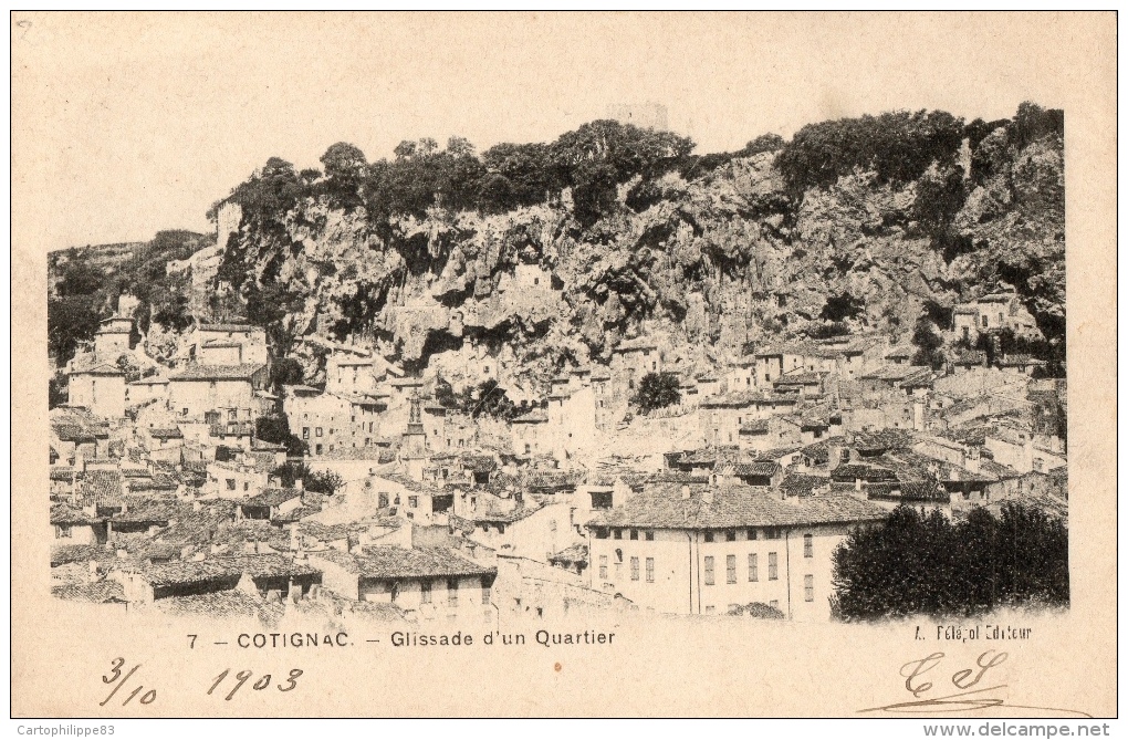 VAR 83 COTIGNAC  GLISSADE D'UN QUARTIER - Cotignac