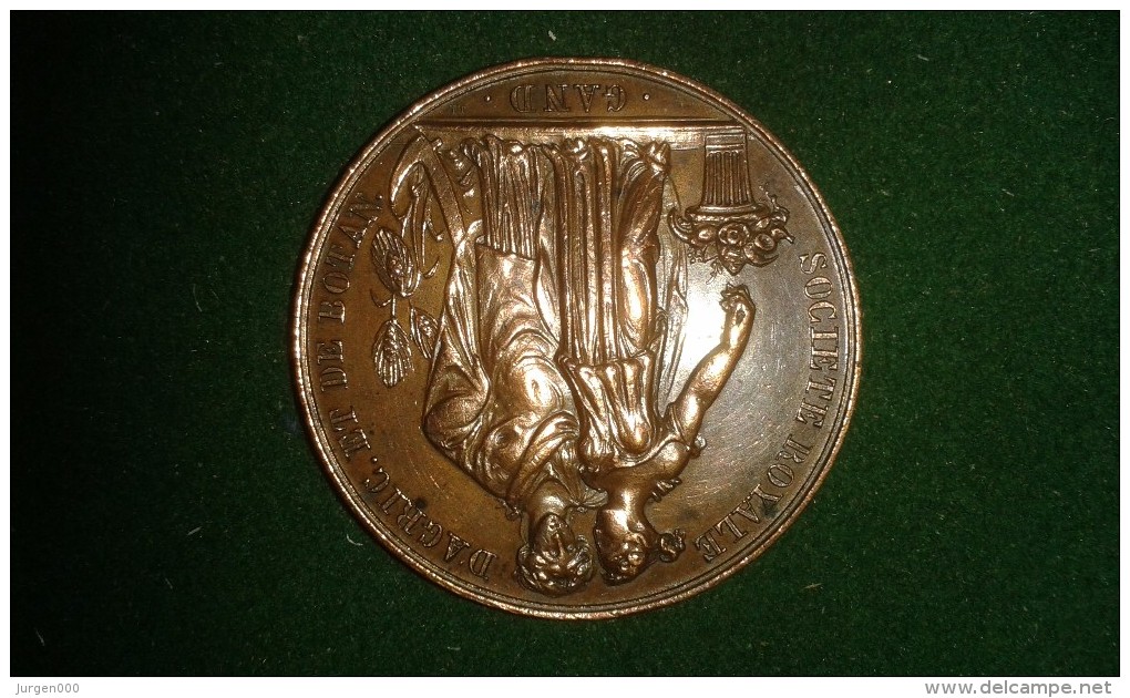 1834, Fete Jubilaire Cinquantieme Salon De Fleurs Gand, 20 Gram (med313) - Elongated Coins