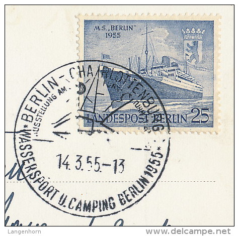 Foto-AK BERLIN Bei Nacht (gute Briefmarke !) ~ 1955 - Mitte