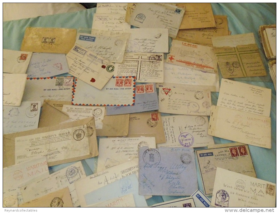 WW2 Postal History, huge lot 600+ items. GB APO/FPOs,India,CMF, MEF, RAF, Ship mail, German,censor+