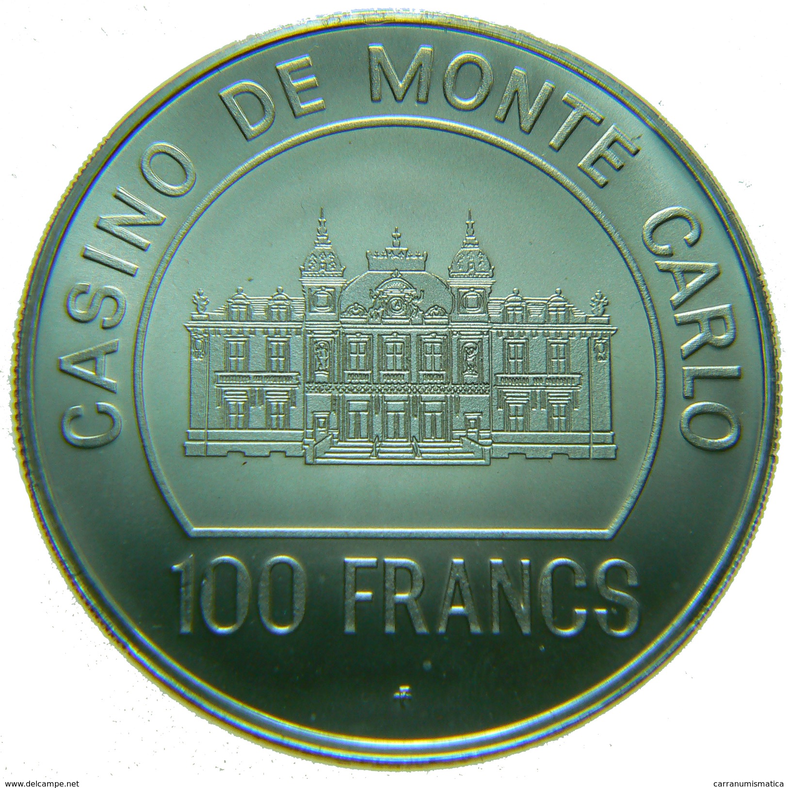 [NC] MONACO MONTE CARLO 100 FRANCS JETON TOKEN GETTONE ARGENTO SILVER - Casino