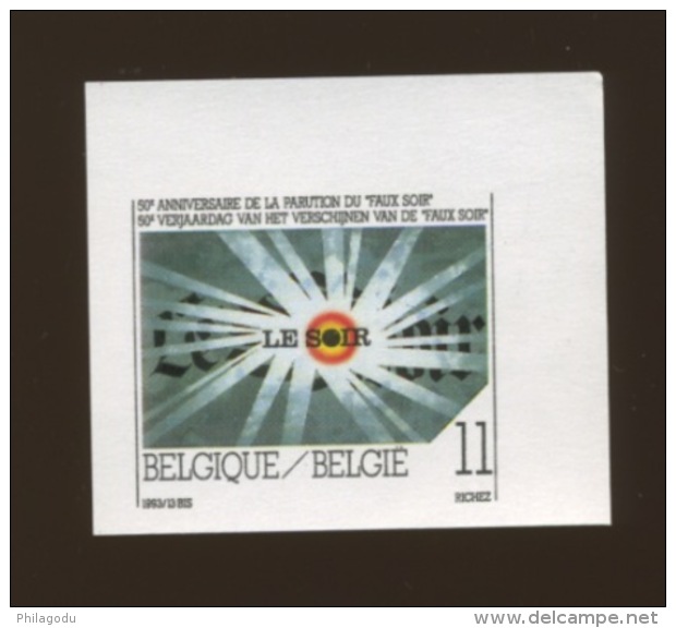 1993  BELGIQUE  Le Faux Journal LE SOIR  Anti Propagande Nazie  -- Tirage 1000 NON DENT Imperforate - Guerre Mondiale (Seconde)