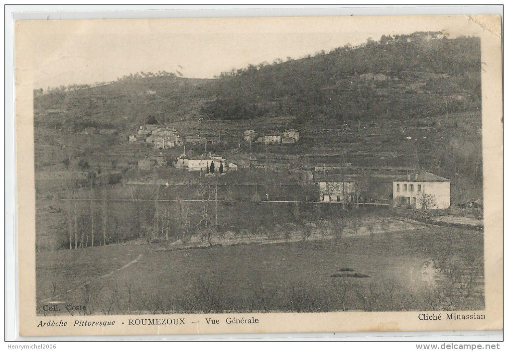 07 Ardèche - Roumezoux Vue Générale 1926 Cliché Minassian - Andere & Zonder Classificatie