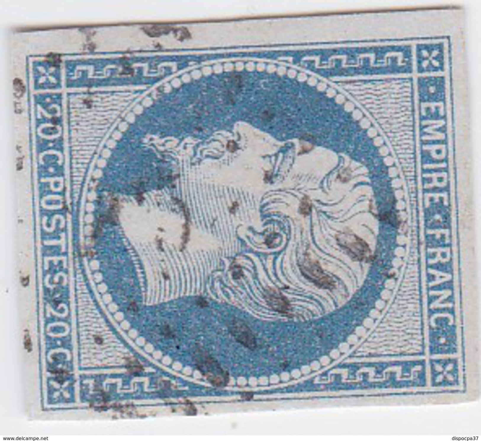 N° 14 Af Bleu Laiteux   /  PC  215    AXAT    /  AUDE    LOT 14615    INDICE 9  COTE 55€ + VARIETE - 1853-1860 Napoléon III