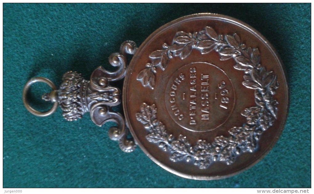 1896, Concours D'Etalages Hasselt, 56 Gram (med343) - Monete Allungate (penny Souvenirs)