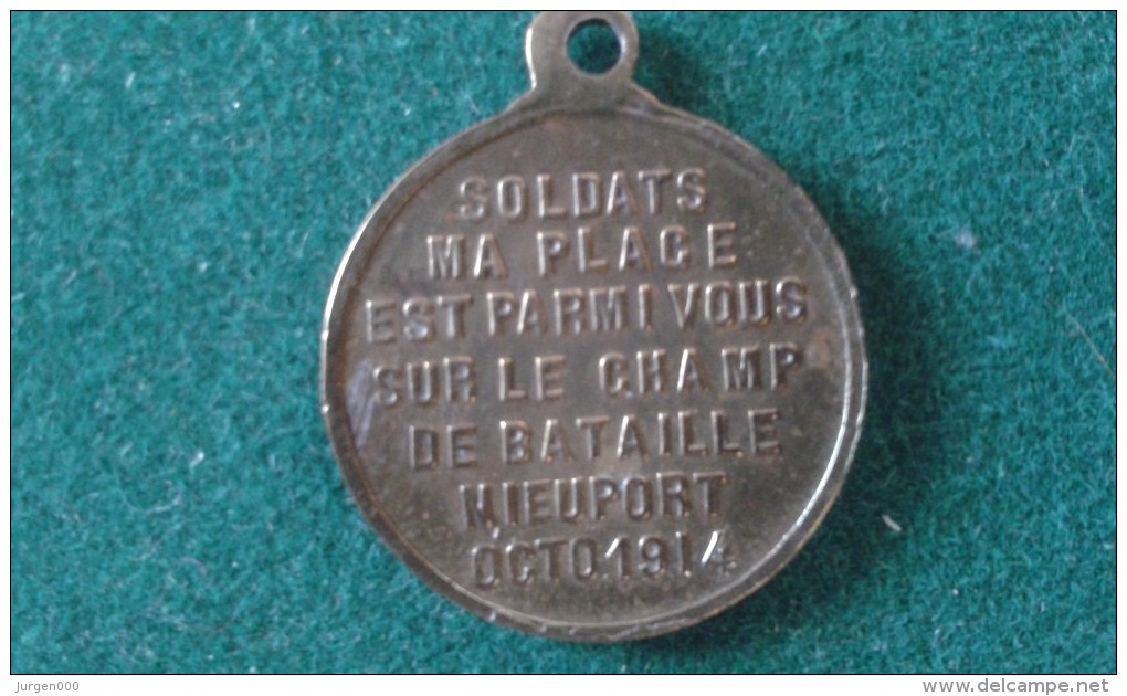 1914, Soldats, Ma Place Est Parmi Vous Sur Le Champ De Bataille Nieuport, 4 Gram (med353) - Monete Allungate (penny Souvenirs)