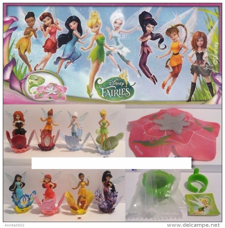 2014 Kinder Surprise Disney Fairies Tinker Bell Fairy Cartoon Toys From Kinder Egg Mini Figures Collection FF 180-187 - Diddl