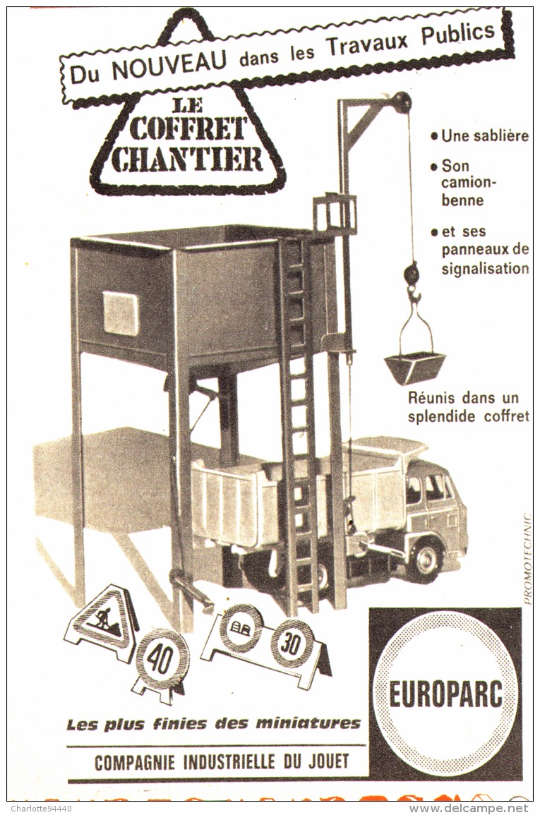 PUB " COFFRET CHANTIER  " " EUROPARC " 1962 - Reclame - Alle Merken