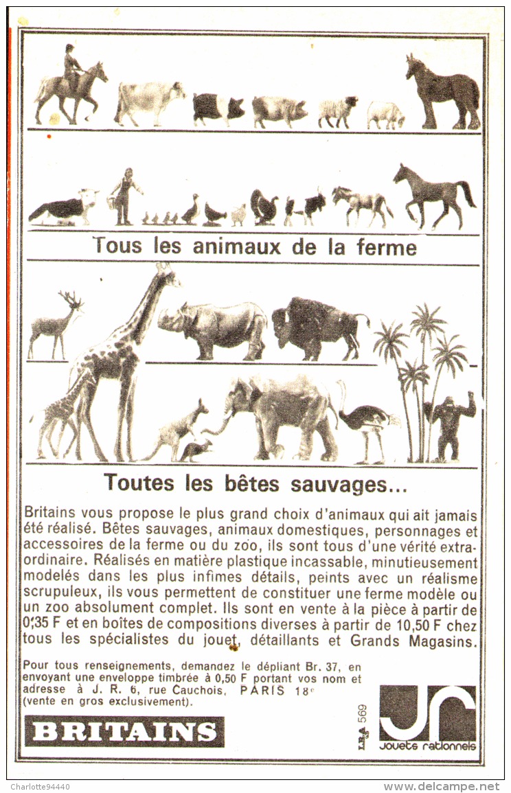 PUB  BRITAINS " ANIMAUX DE LA FERME Et ANIMAUX SAUVAGES " 1964 - Andere & Zonder Classificatie