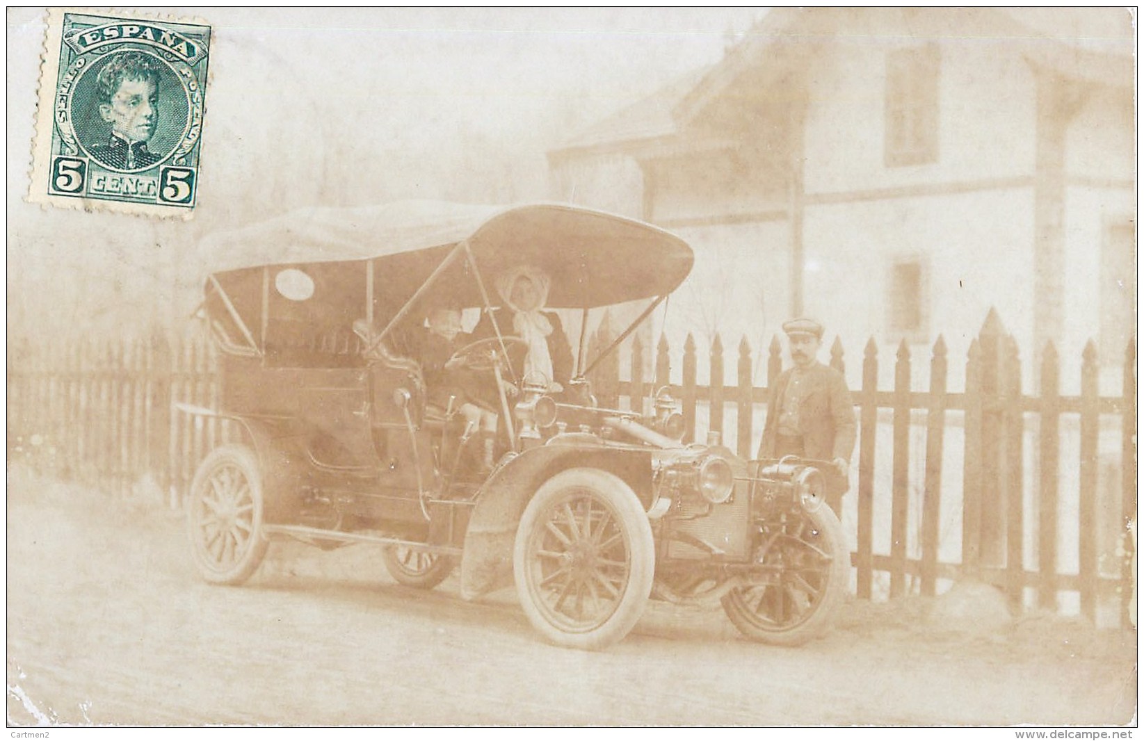 CARTE PHOTO : REUS AUTOMÓVIL TRANSPORTA EN COCHE CACHARRO AUTOMOBILE VOITURE CAR ESPANA - Otros & Sin Clasificación