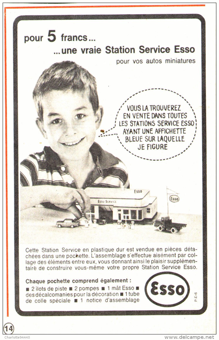 PUB  STATION SERVICE EN PLASTIQUE  " ESSO  " 1963 - Advertising - All Brands