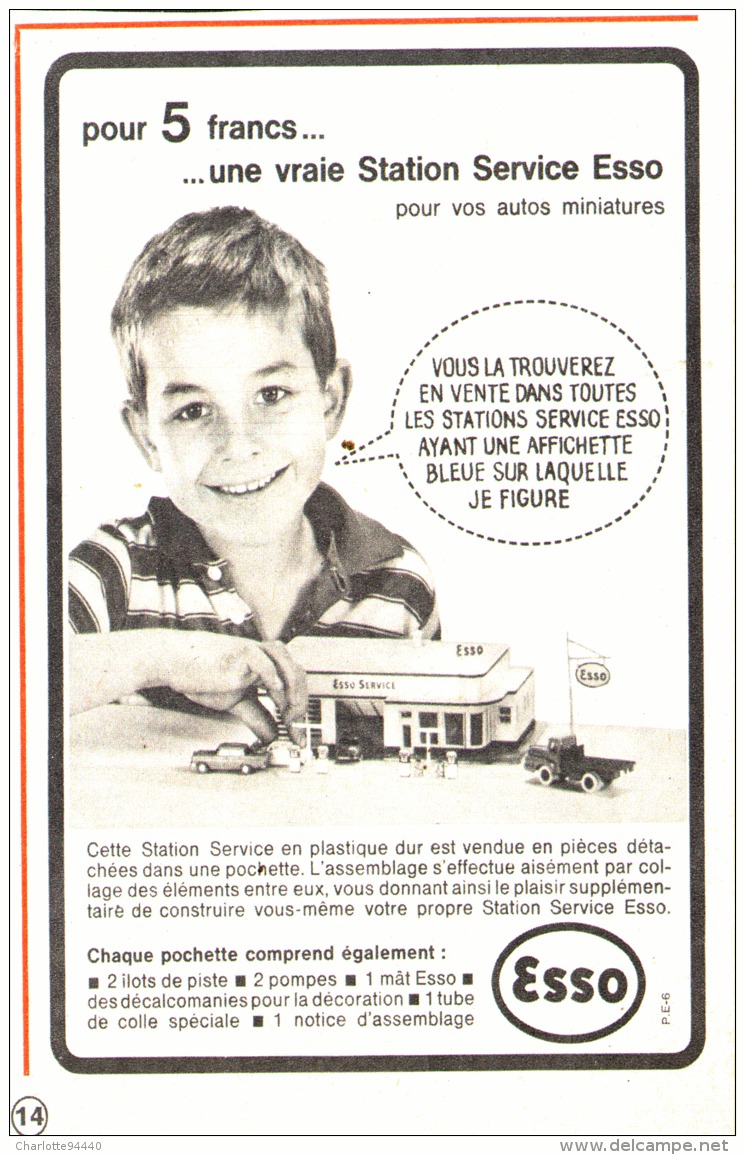 PUB  STATION SERVICE EN PLASTIQUE  " ESSO  " 1963 - Reclame - Alle Merken