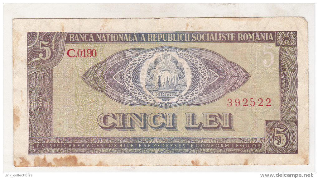 Romania 5 Lei 1966 Used - Romania