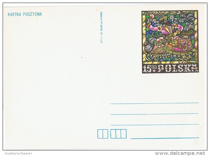 VIT-L8 - POLOGNE Entier Postal Thème Vitrail - Vetri & Vetrate