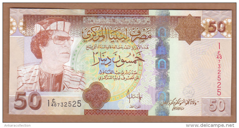 AC -  LIBYA - 50 DINARS MUAMMAR MOHAMMED ABU MINYAR GADDAFI UNCIRCULATED - Libye