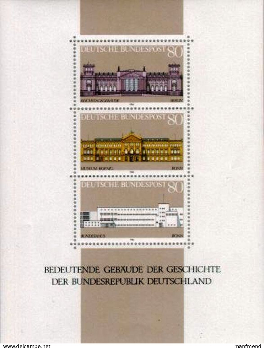 Germany - 1986 - Mi:1287-9 -BL20 - Yt:1119-21 -BF19**MNH - Look Scan - 1981-1990