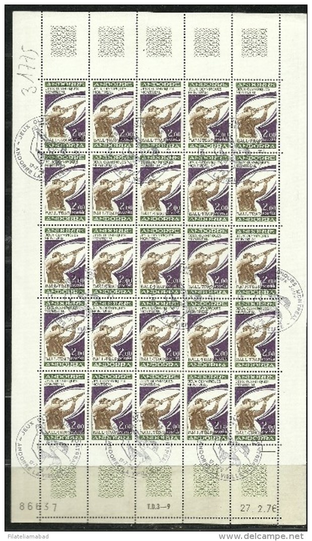 ANDORRA CORREO FRANCES 25 SERIES MATASELLADAS Nº 256 (C.H.C.11.16) - Blocks & Sheetlets