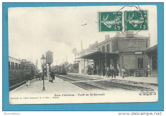 CPA - Chemin De Fer - Arrivée Du Train En Gare De ACHERES - Forêt De St Germain ACHERES 78 - Acheres